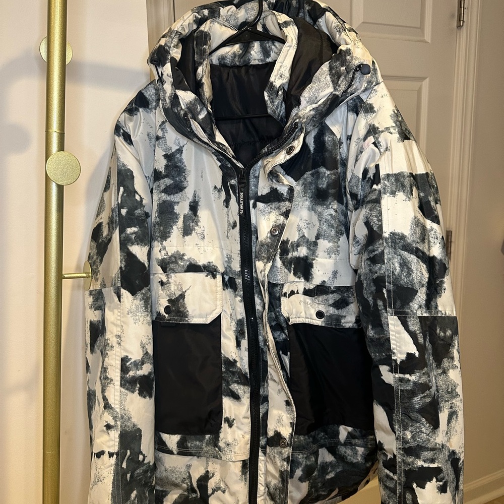 Stylish Black and White Camouflage Jacket